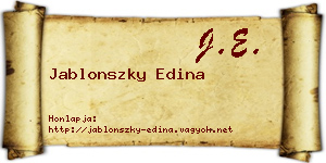 Jablonszky Edina névjegykártya